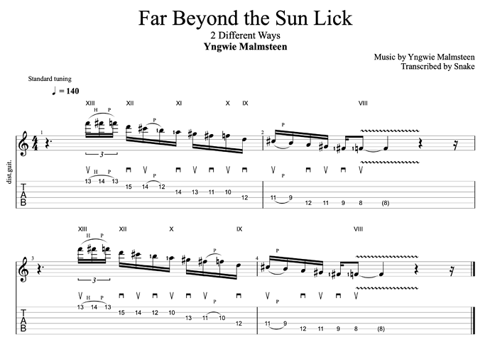 Far Beyond the Sun Lick - 2 Ways#1