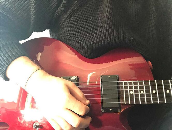 Guitar when playing